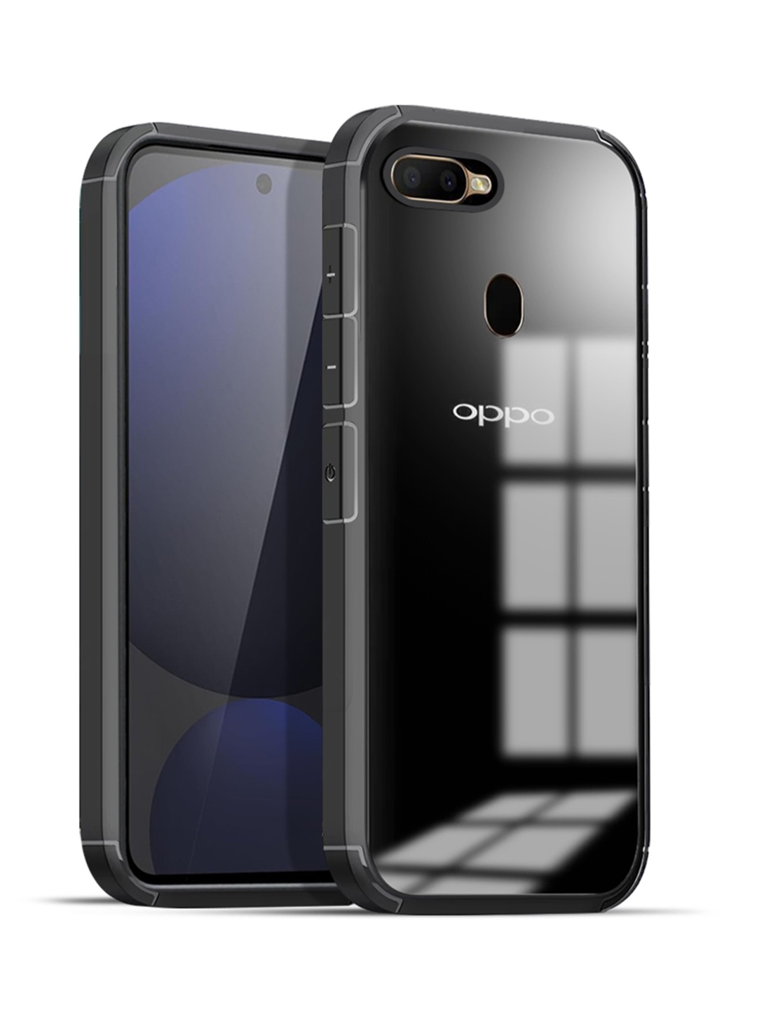 

Karwan Solid Oppo F9 Pro Shockproof Bumper Back Case, Black