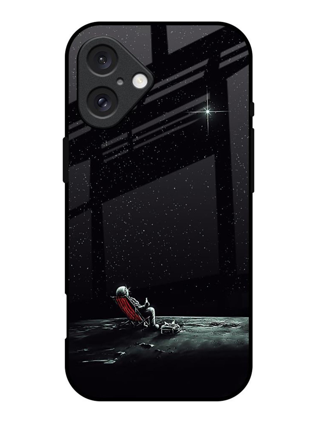 

QRIOH Relaxation Mode On Printed iPhone 16 Back Case, Black