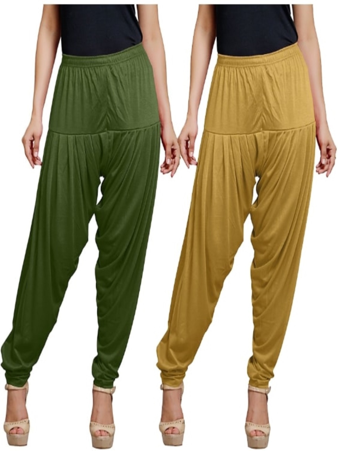 

AFRA GARMENTS Women Pack Of 2 Mid-Rise Patiala, Green