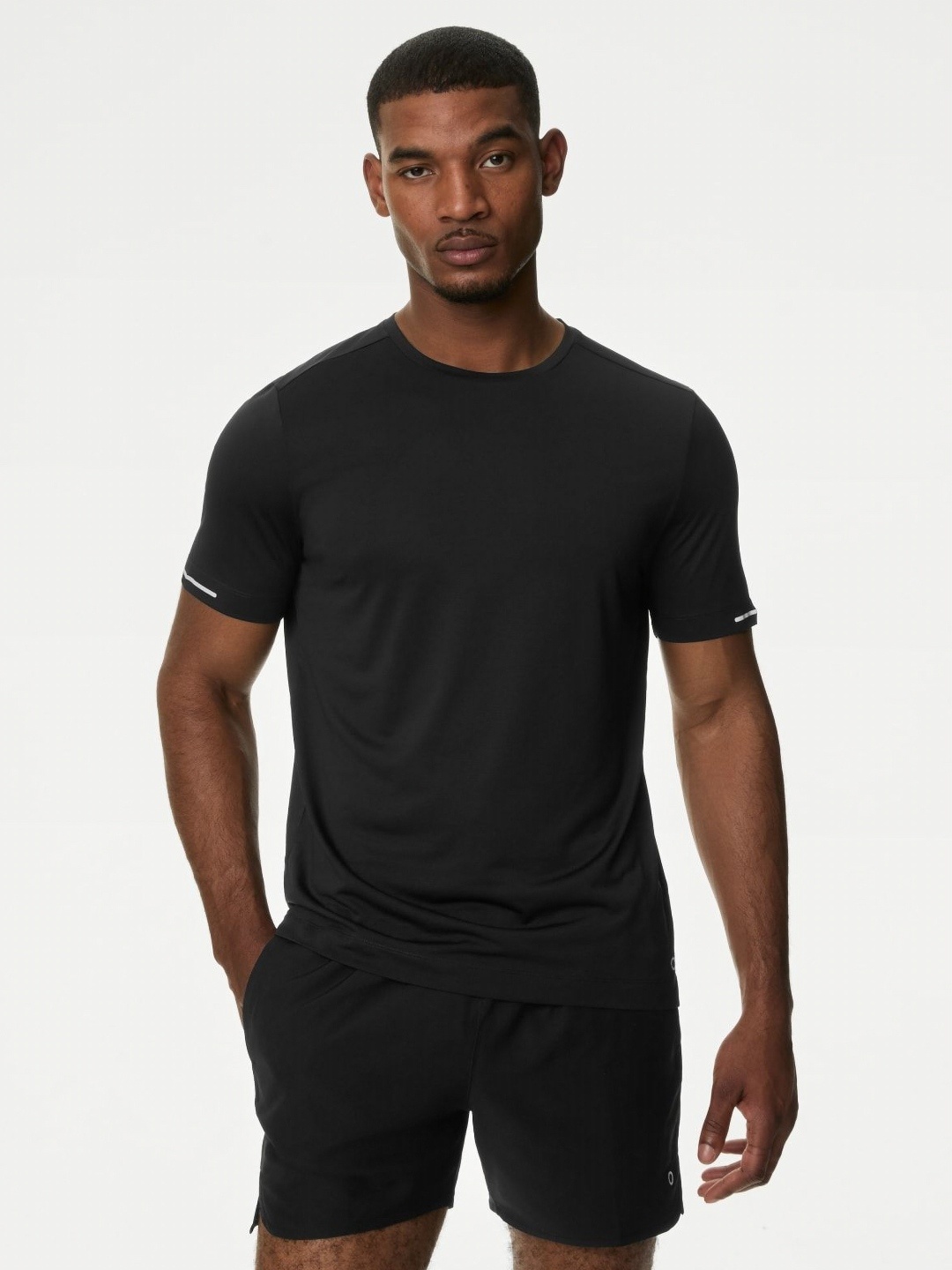 

Marks & Spencer Men Solid Round Neck Cotton T-shirt, Black