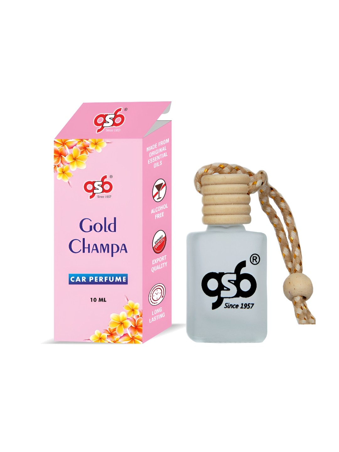 

GSB Gold Champa Hanging Car Air Freshener, Transparent