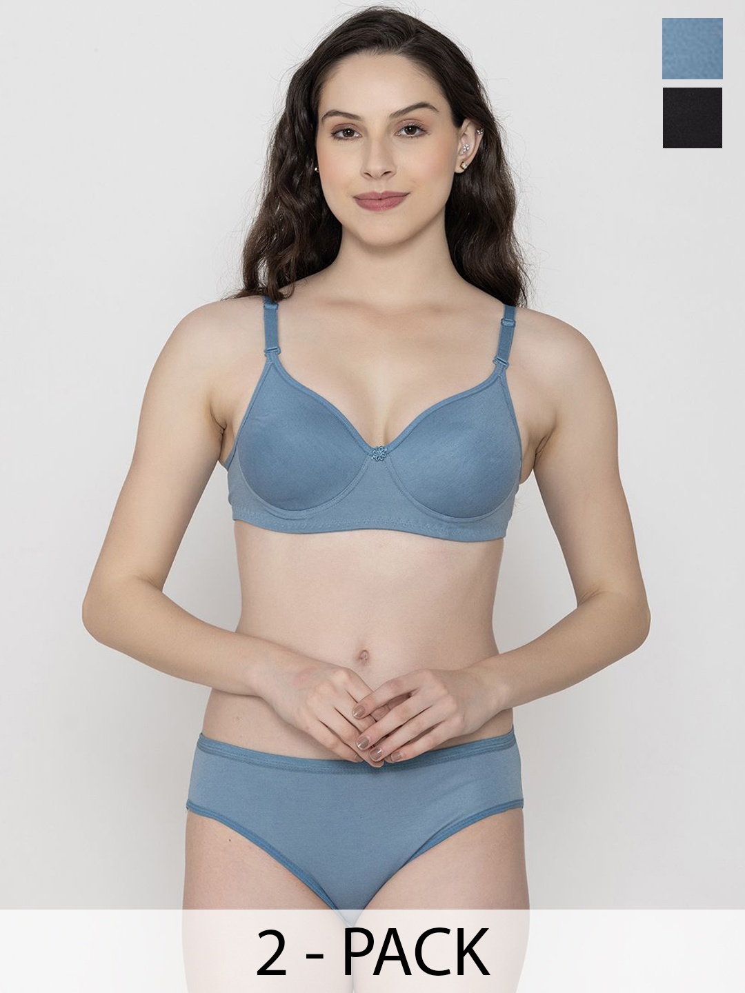 

Narsingha Dreams Women Pack Of 2 Lightly-Padded Lingerie Set, Blue