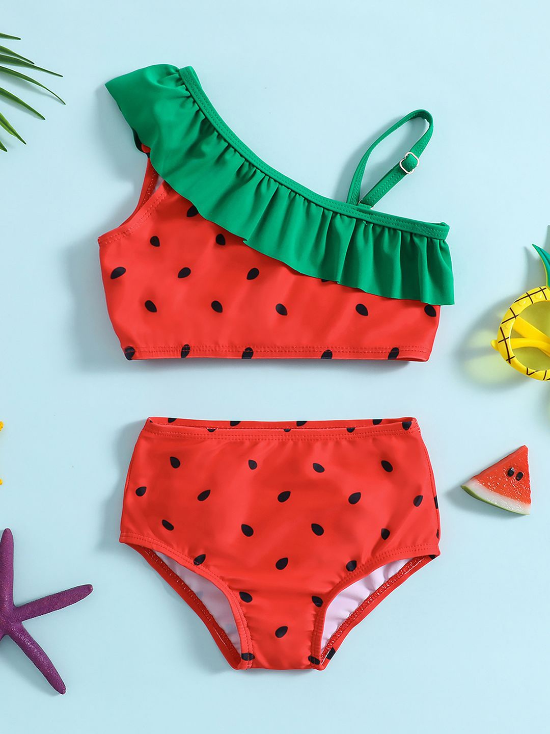 

YK Infant Girls Printed Top & Briefs Swim Set, Red