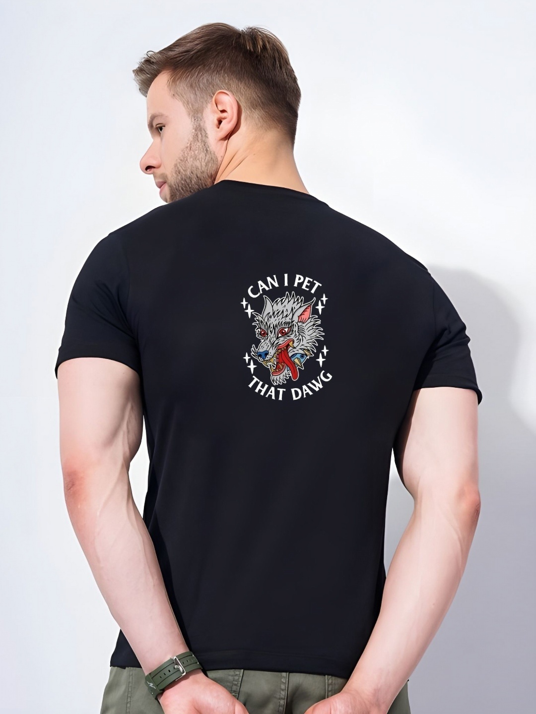 

SZN Men Graphic Printed Round Neck Cotton Slim Fit T-shirt, Black