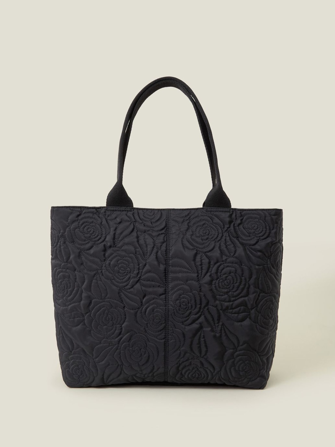 

Accessorize Women Textured Structured Handheld Bag, Black