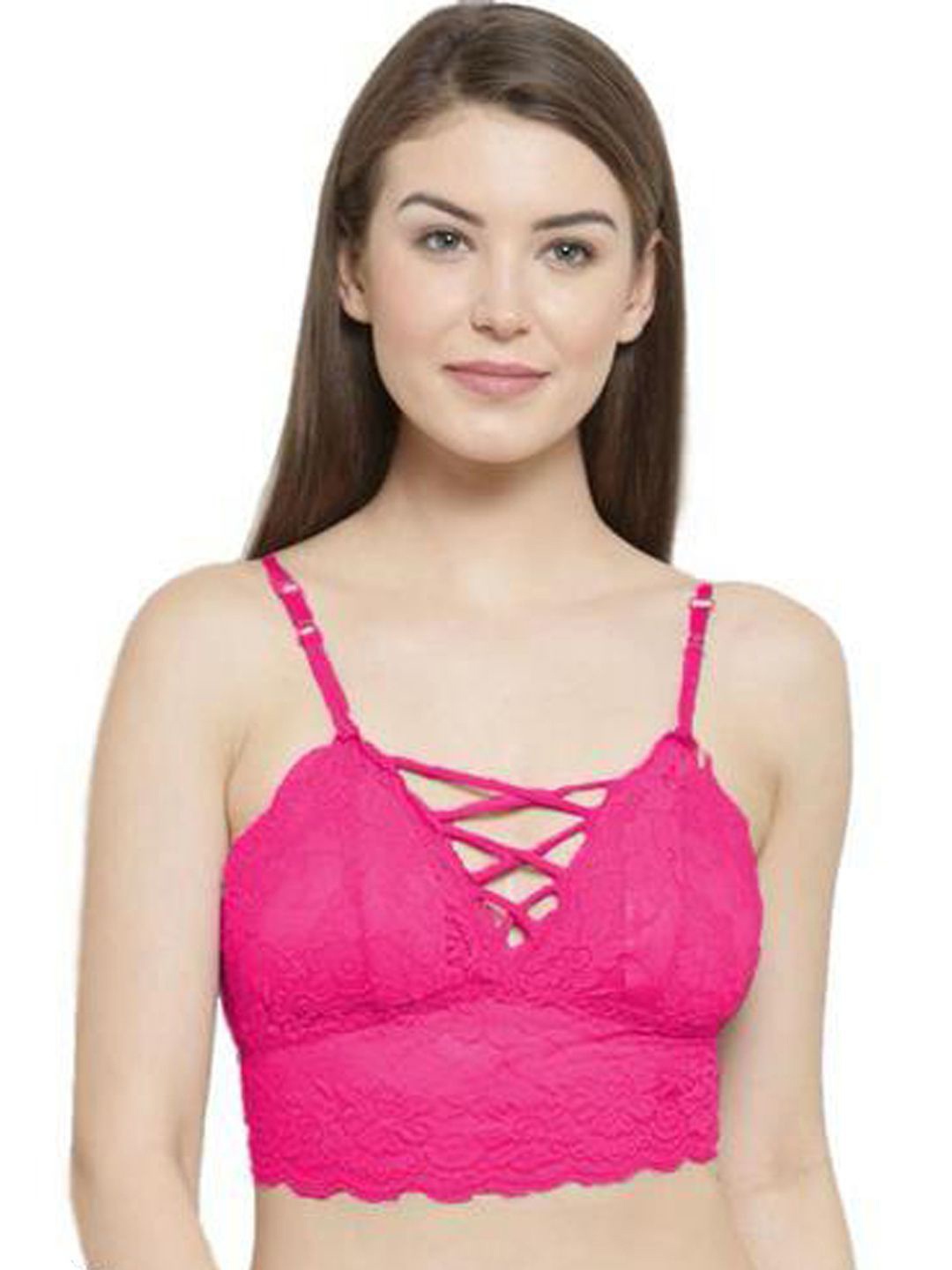 

ComfyStyle Floral Bralette Bra Full Coverage Underwired Lightly Padded, Pink