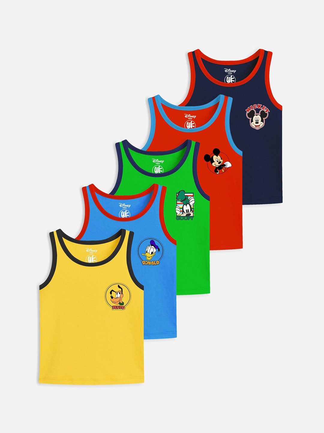 

Disney By Miss and Chief Boys Pack Of 5 Mickey & Friends Printed Innerwear Vests, Red