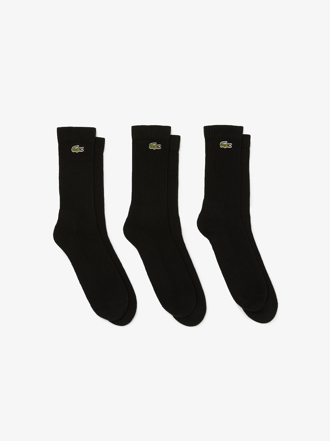 

Lacoste Men Pack Of 3 Calf Length Socks, Black