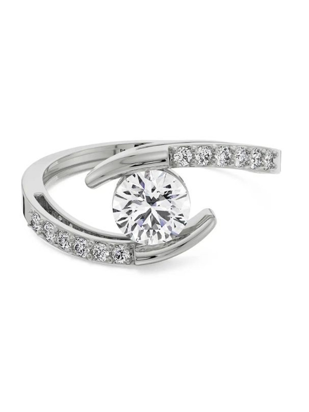 

Emori Round Solitaire Diamond Ring, Silver