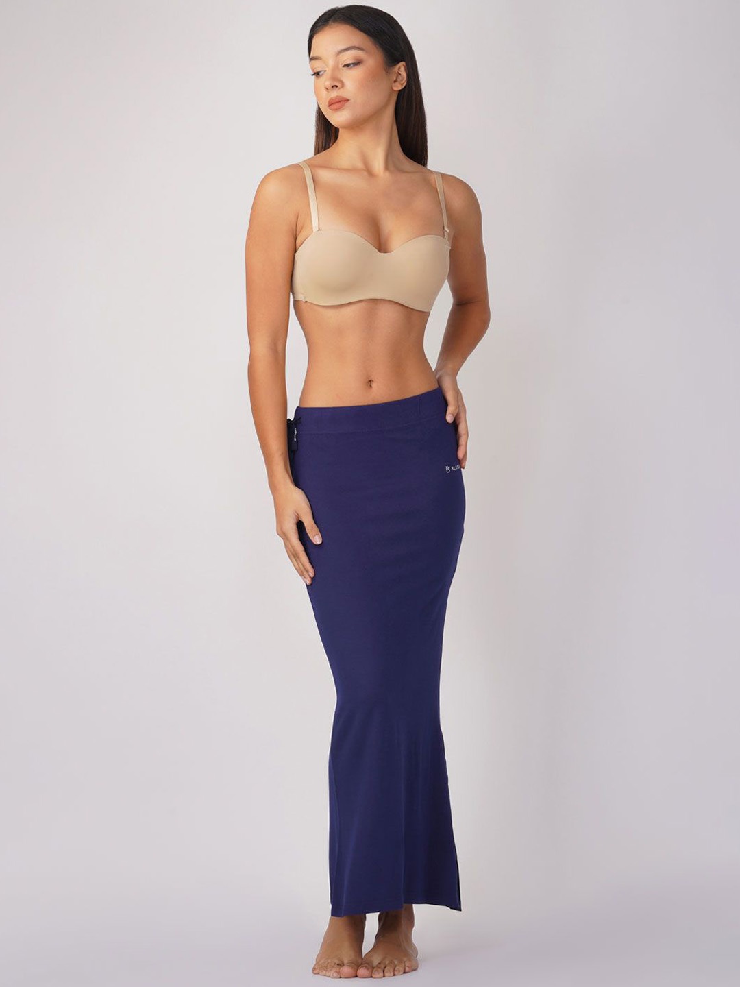 

B BLUBERYL - Comfort Inside Out Women Stretchable Saree Shapewear, Navy blue