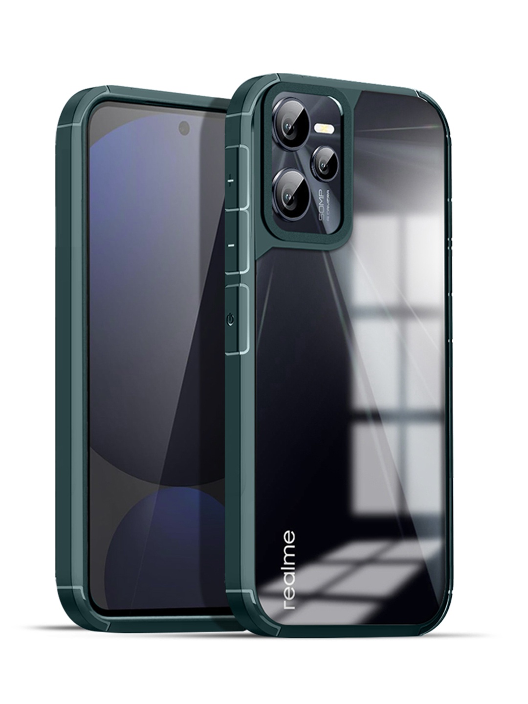

Karwan Solid Realme C35 Shockproof Bumper Back Case, Green