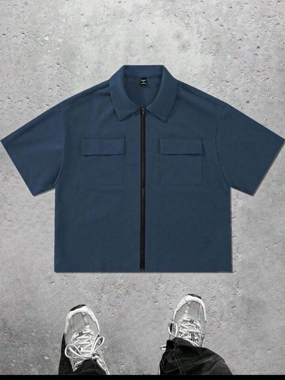 

AVEJO Men Polo Collar Pockets T-shirt, Blue