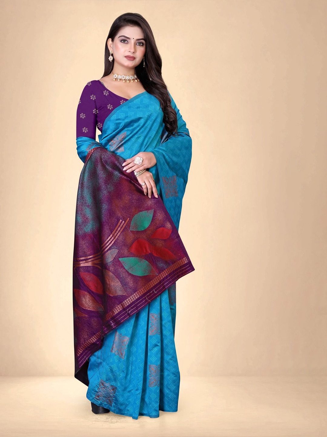 

Abhilasha Ethnic Motifs Pure Silk Kanjeevaram Saree, Blue