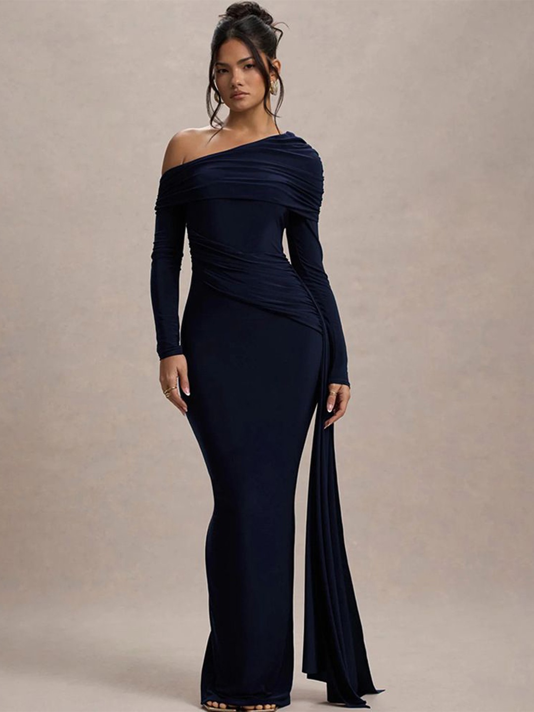 

MIAKEE Women One Shoulder Maxi Dress, Blue