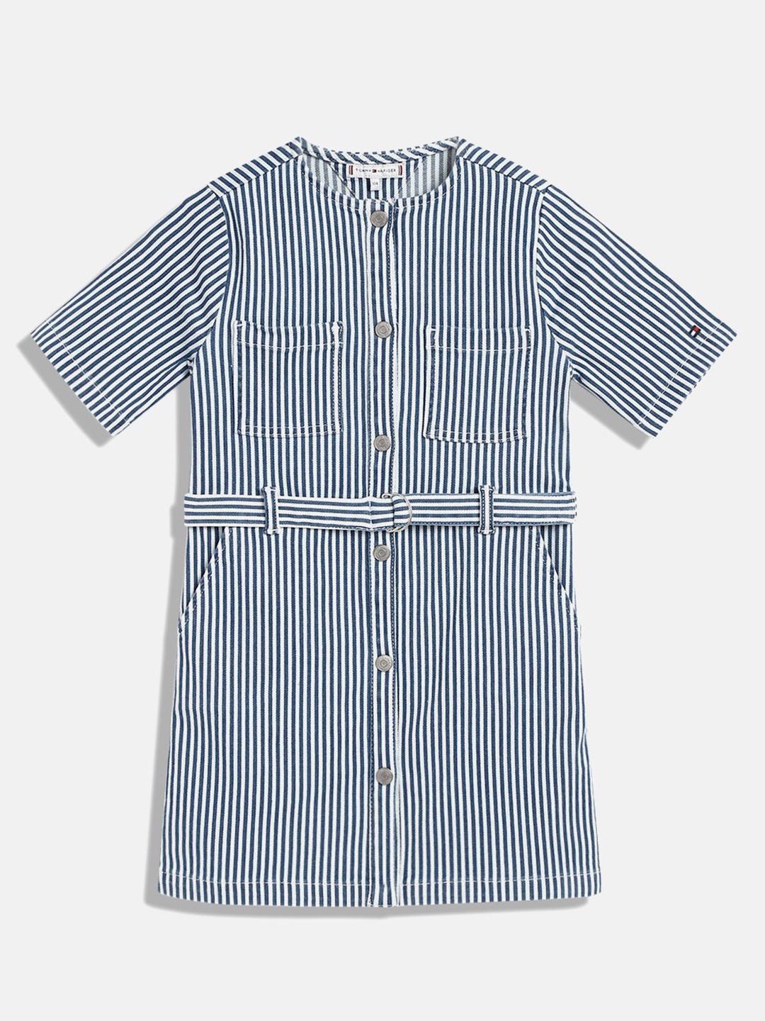 

Tommy Hilfiger Girls Striped A-Line Dress, Blue