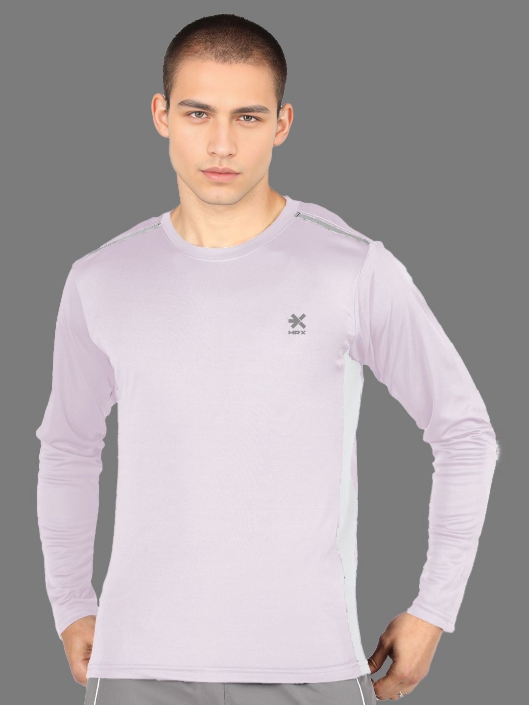 

HRX by Hrithik Roshan Men Colourblocked Round Neck T-shirt, Lavender