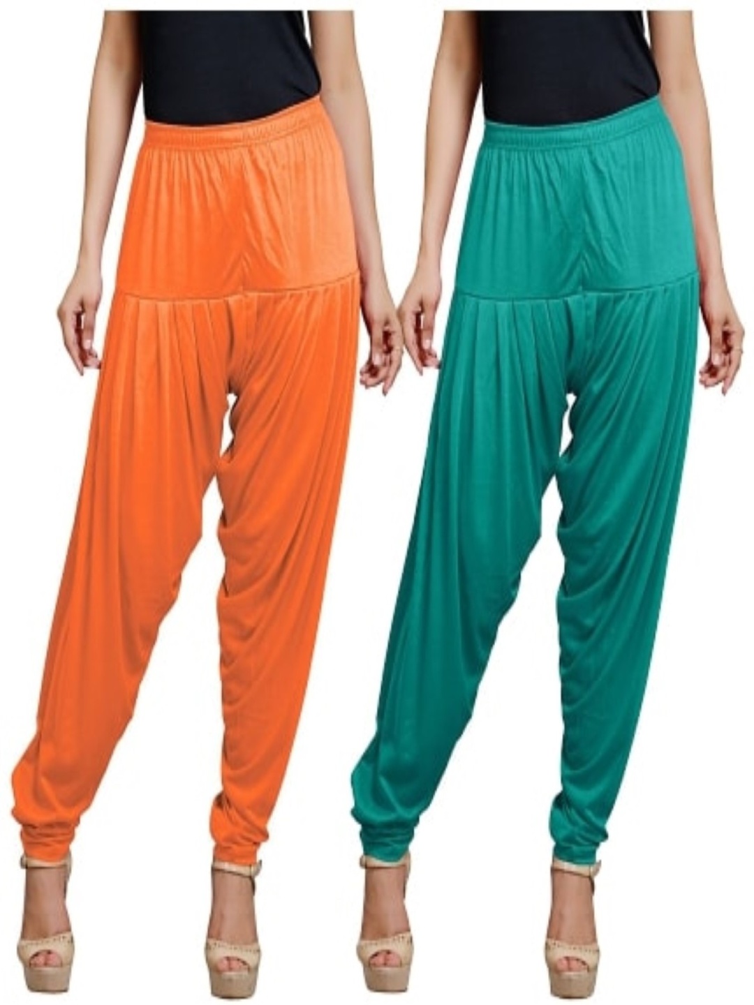 

AFRA GARMENTS Women Pack Of 2 Loose Fit Mid Rise Patiala, Orange