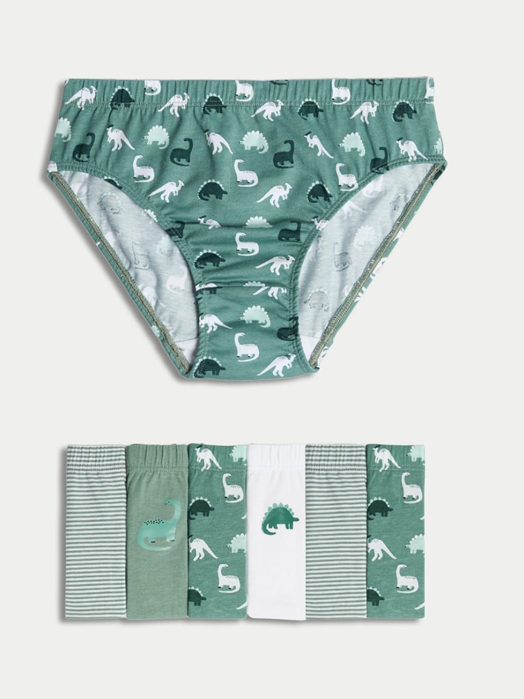 

Marks & Spencer Pack Of 7 Printed Pure Cotton Briefs - T715825DGREEN MIX, Green