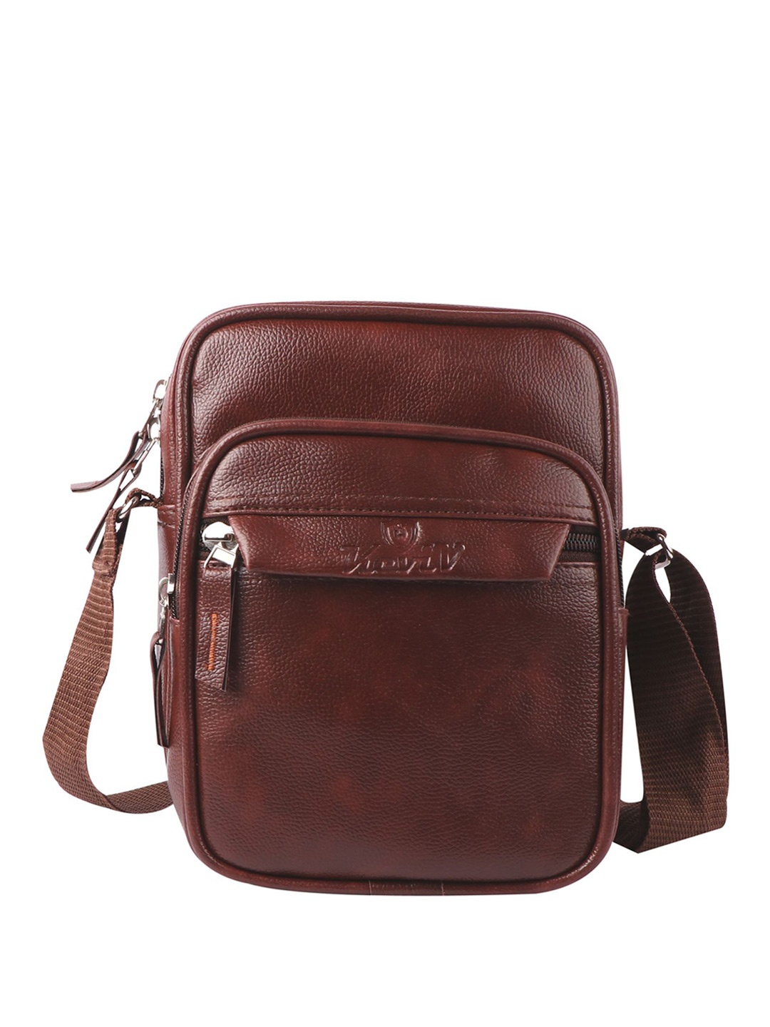 

Keviv Men Textured Messenger Bag, Brown