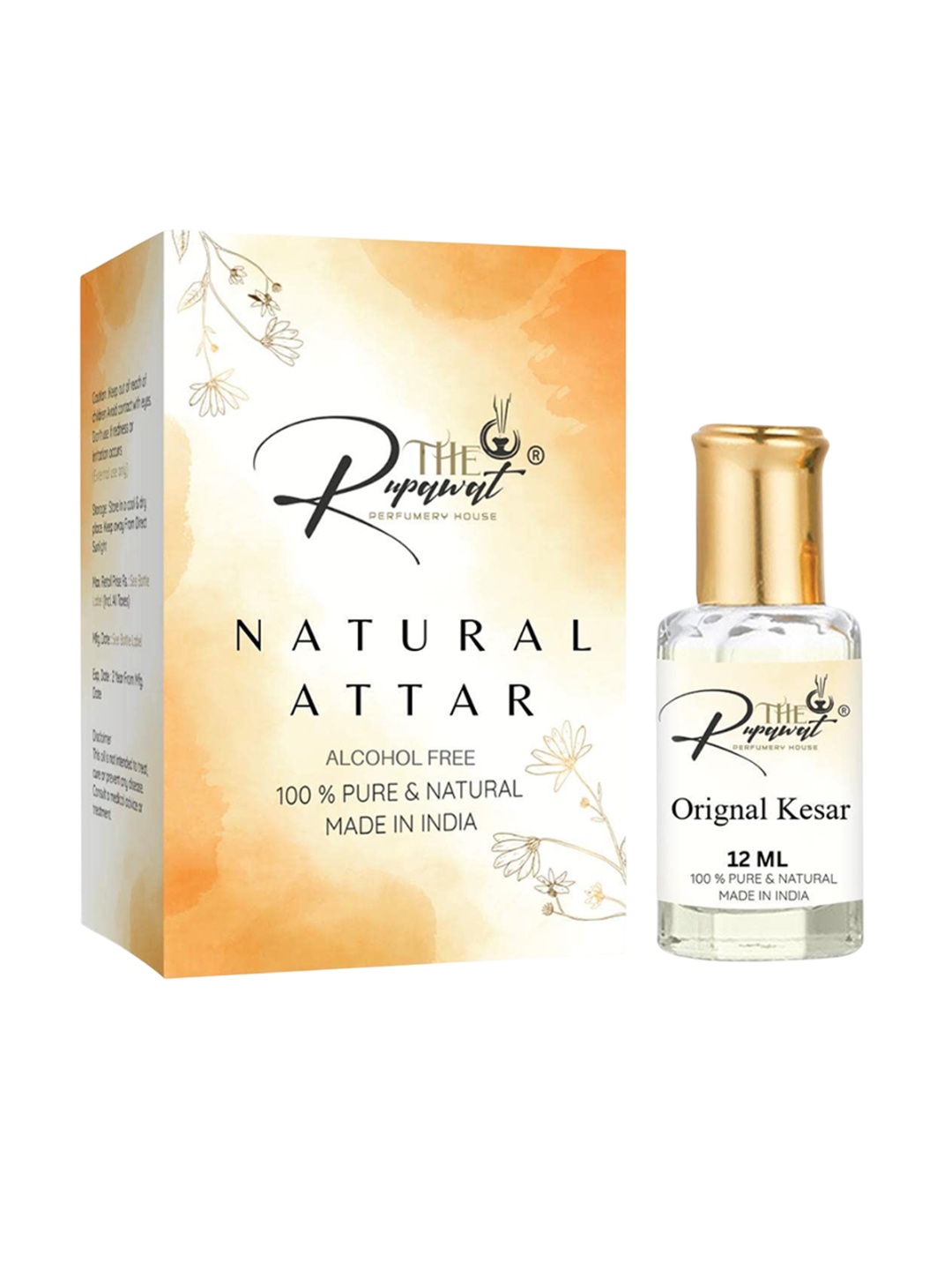 

THE RUPAWAT Perfumery House Orignal Kesar Natural & Alcohol Free Attar - 12 ml, Transparent