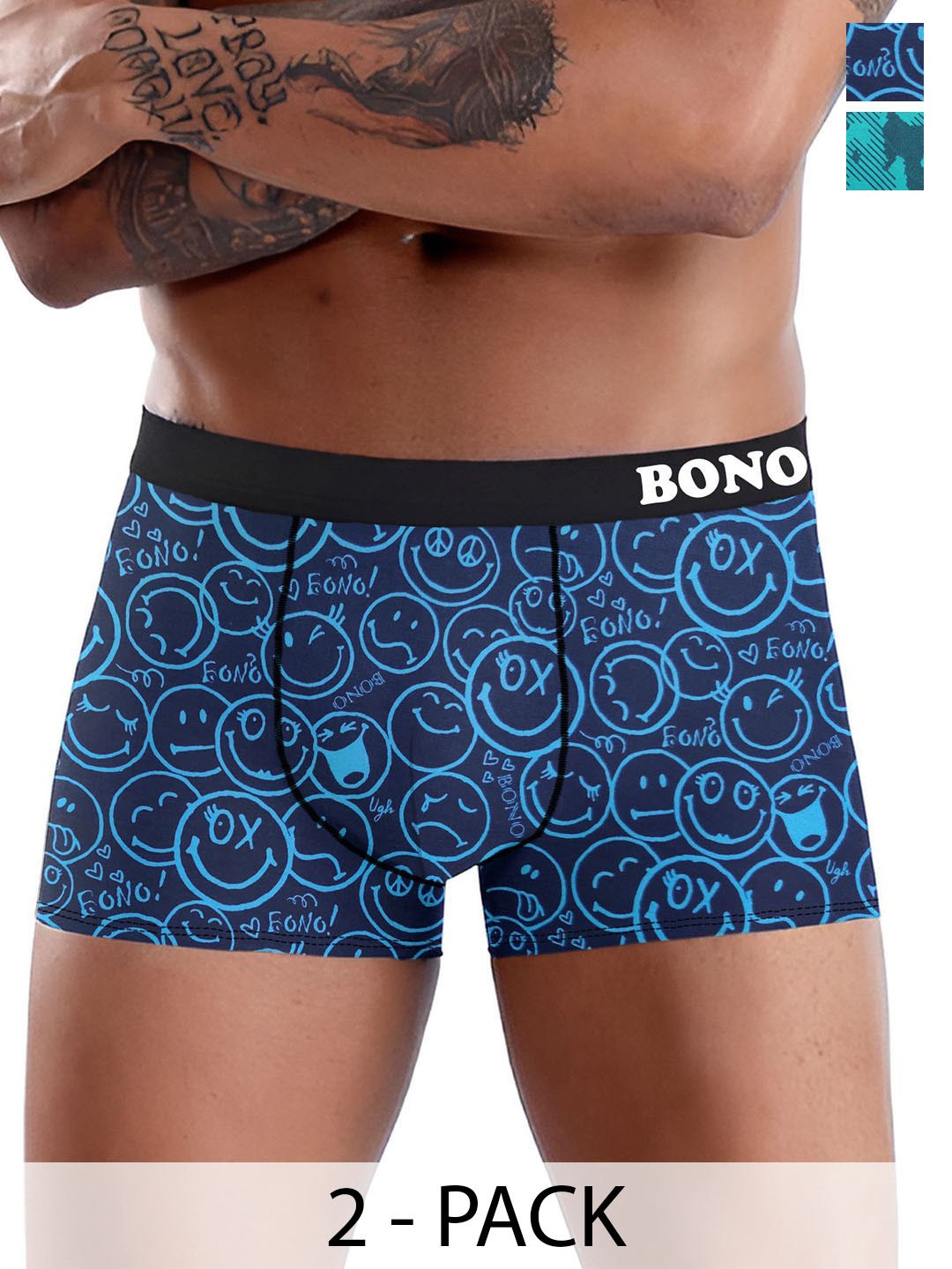 

DISPENSER Pack Of 2 Printed Breathability Trunks C11-C15-M, Turquoise blue