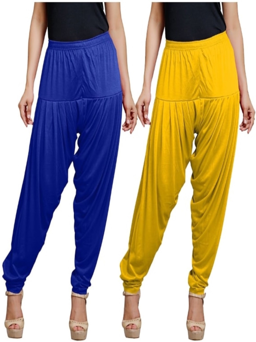 

AFRA GARMENTS Women Pack Of 2 Mid-Rise Loose-Fit Patiala, Blue