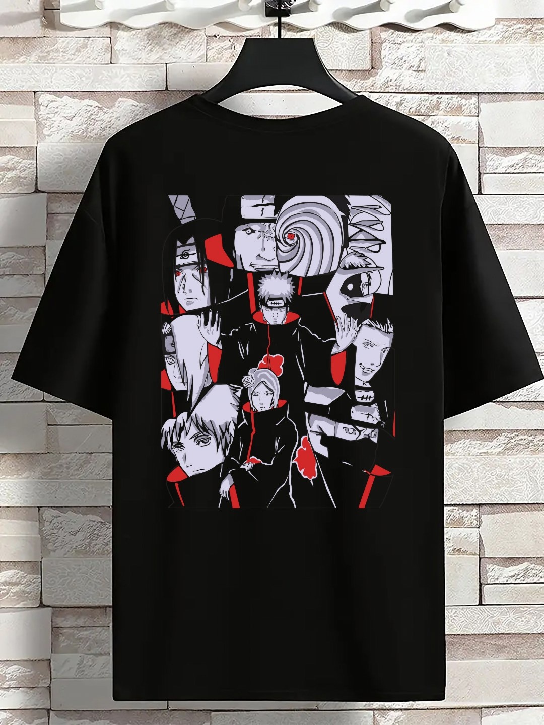 

ZEN1 FASHION Men Abzorb Graphic Printed Round Neck Cotton Oversized T-shirt, Black