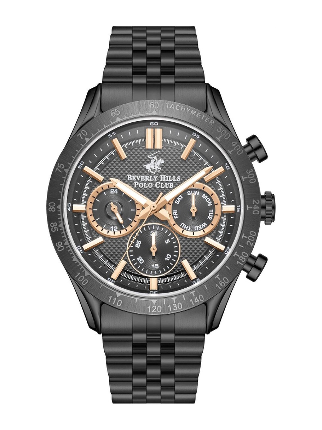 

Beverly Hills Polo Club Men Dial & Bracelet Style Straps Analogue Watch BP5012Y.060, Grey
