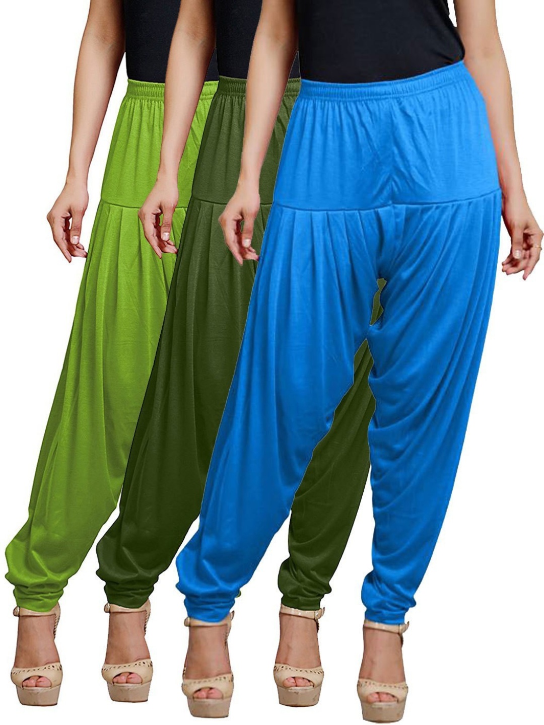 

AFRA GARMENTS Women Pack Of 3 Loose-Fit Patiala, Blue