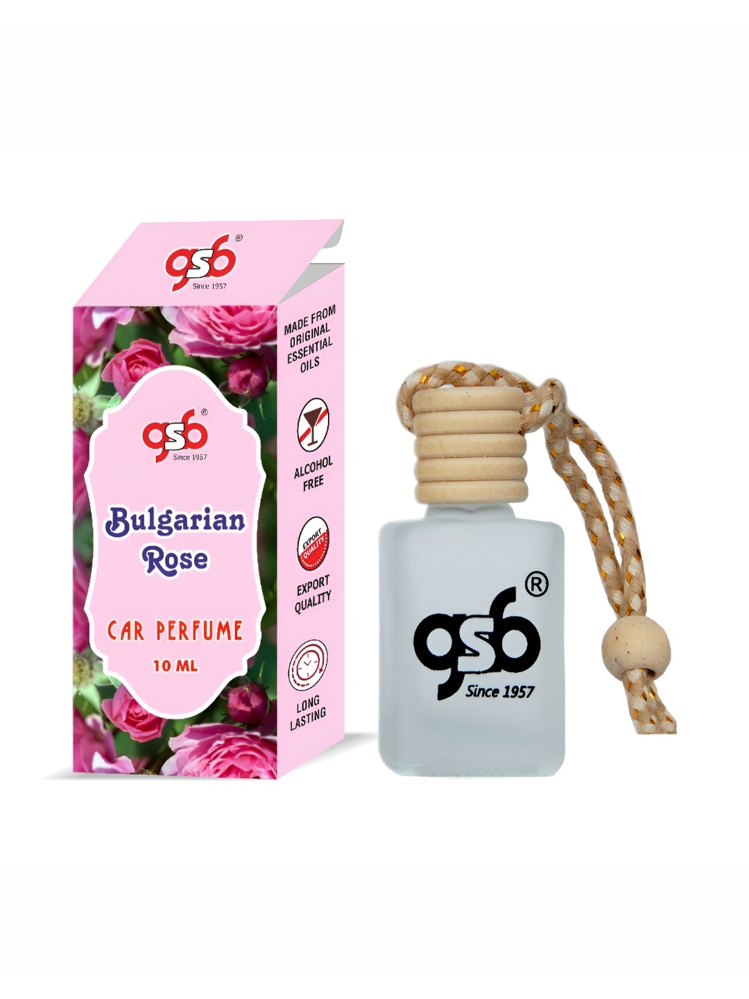 

GSB Transparent Bulgarian Rose Hanging Car Air Freshener-10ml