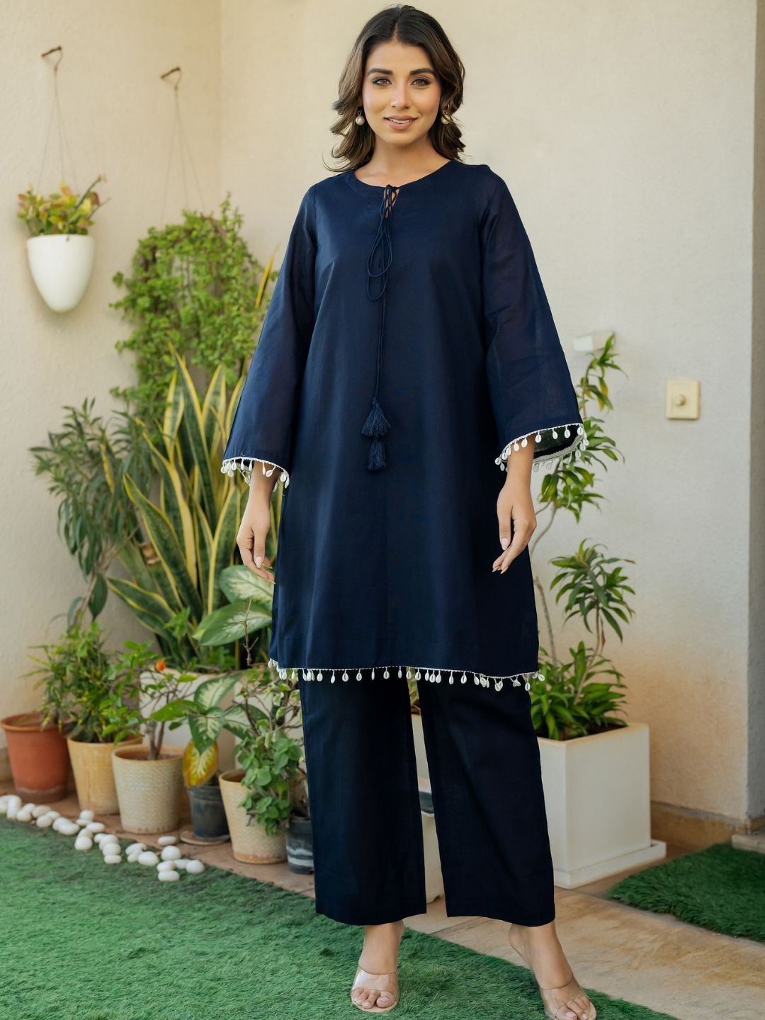 

HOUSE OF JAMOTI Hot Blue Kurta Co-Ords Set