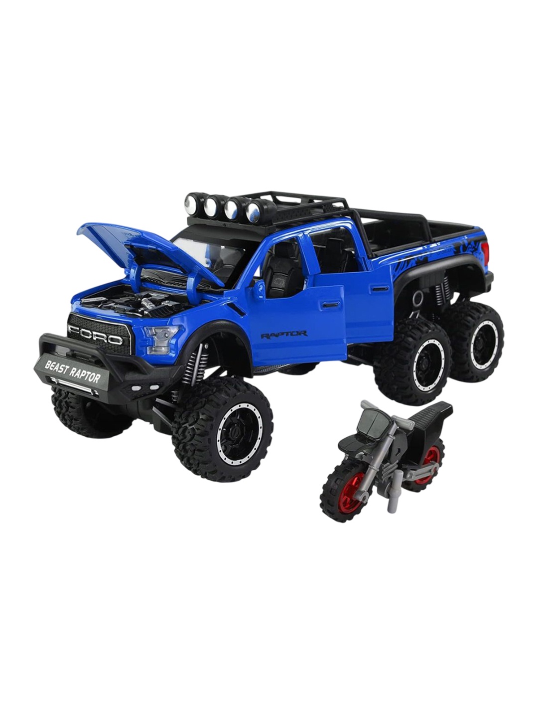 

UKAXA Kids 1:24 Alloy Metal Die Cast Raptor Lead-Free Openable Door Pullback Toy Car, Blue