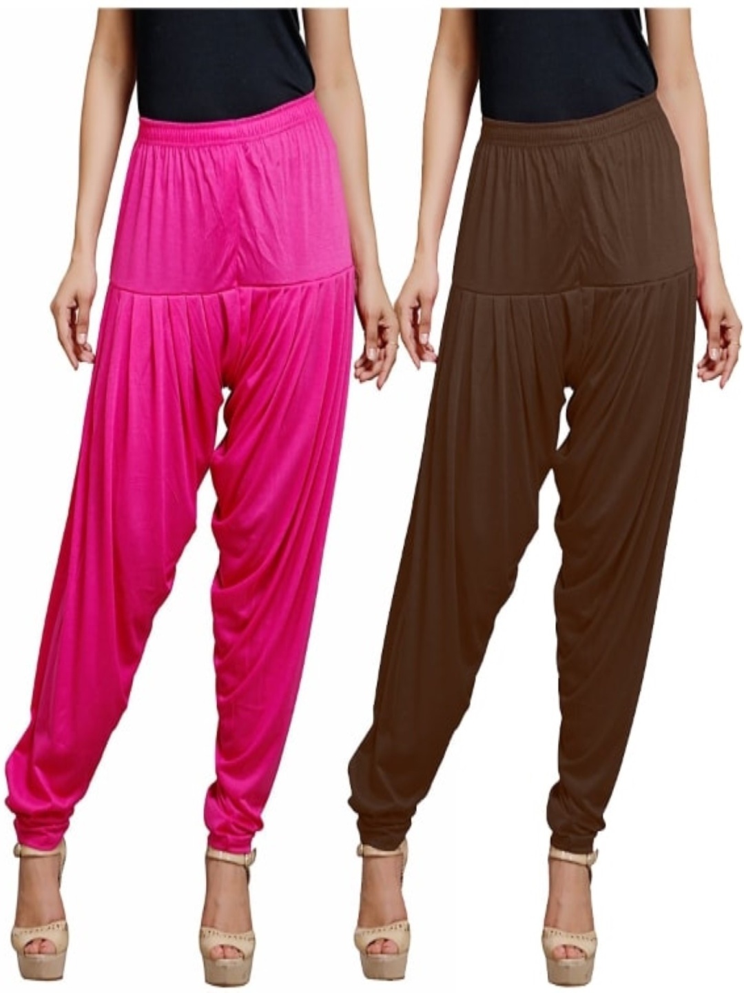 

AFRA GARMENTS Women Pack Of 2 Mid Rise Loose Fit Patiala, Pink
