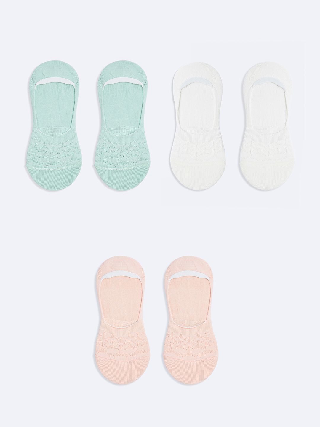 

max Women Pack Of 3 Patterned No Show Socks, White
