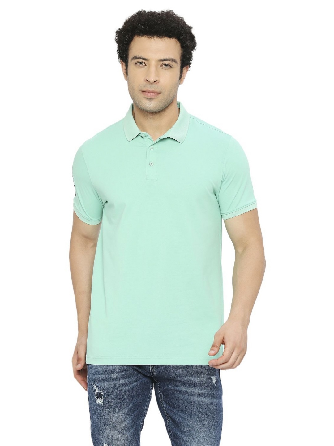 

SPYKAR Men Solid Polo Collar Cotton T-shirt, Sea green