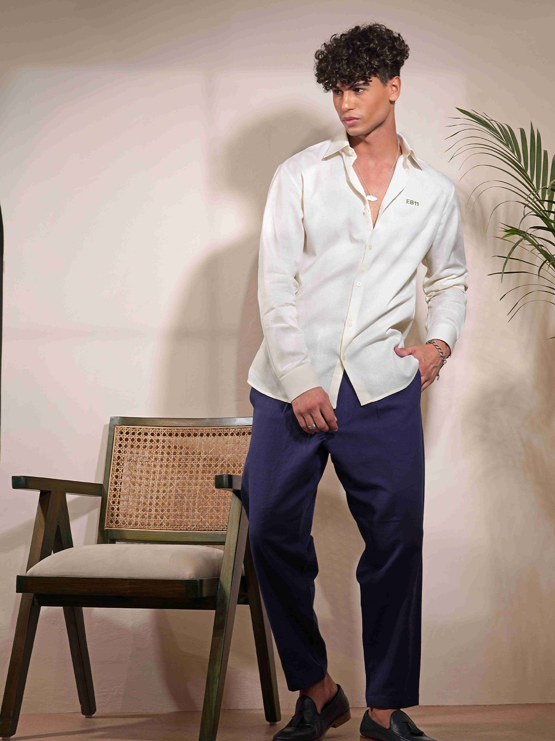 

Eleven Brothers Buttercup Casual Linen Shirt, Off white