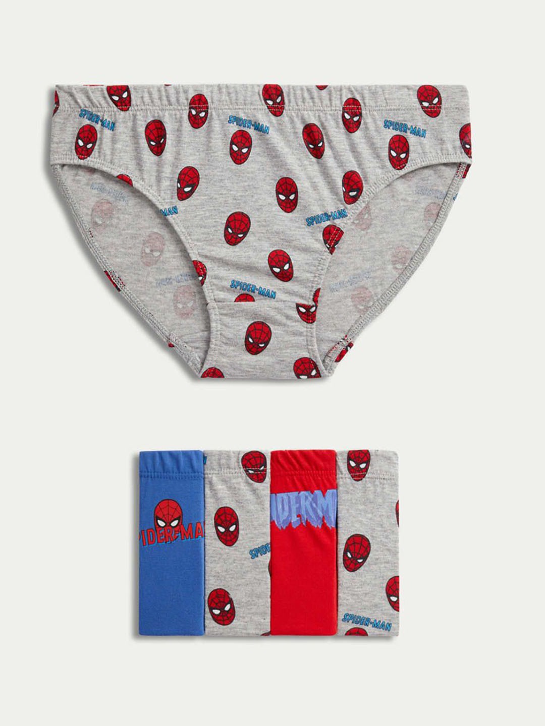 

Marks & Spencer Boys Pack Of 5 Printed High Rise Briefs - T715820DRED MIX, Grey