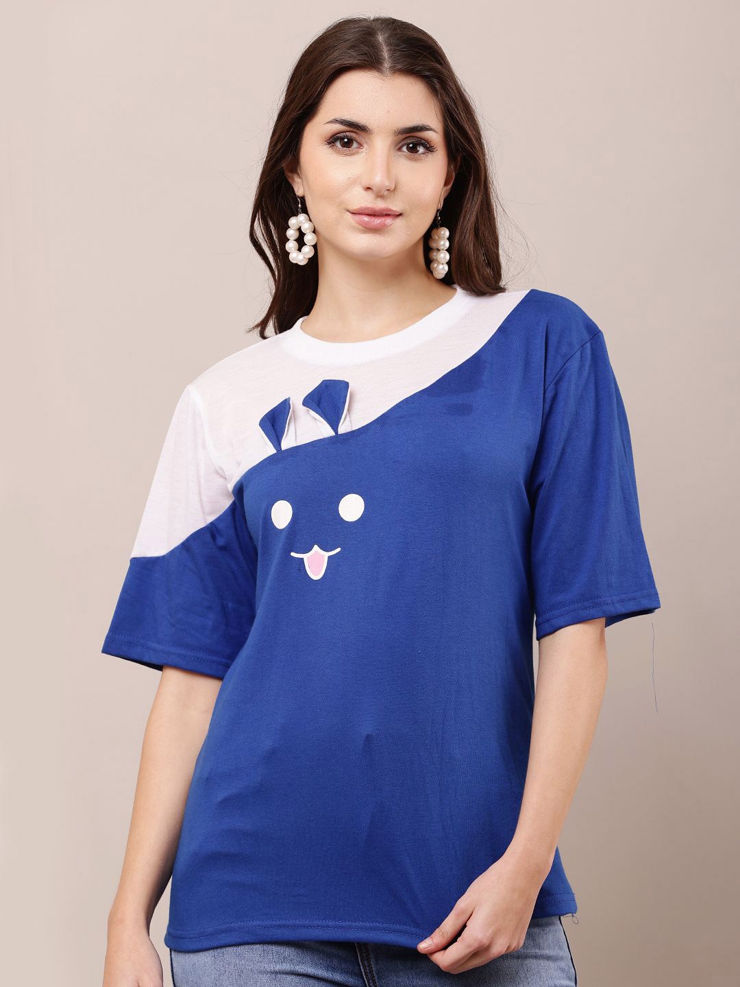 

Raabta Fashion Women Colourblocked Round Neck Top, Blue