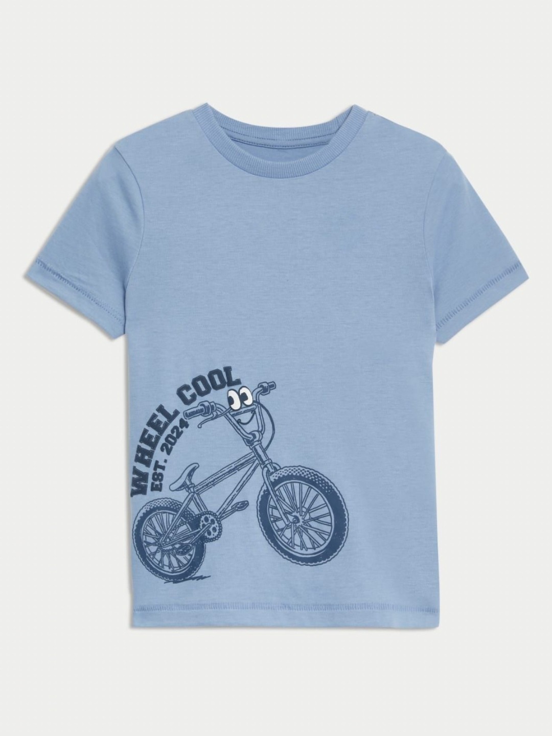 

Marks & Spencer Boys Graphic Printed Round Neck Cotton T-shirt, Blue