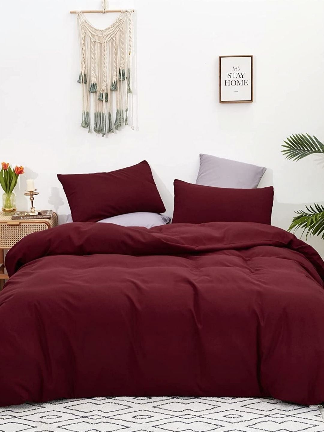 

Sleeping Owls- because your sleep matters Burgundy Pure Cotton 150GSM Double Bed Comforter