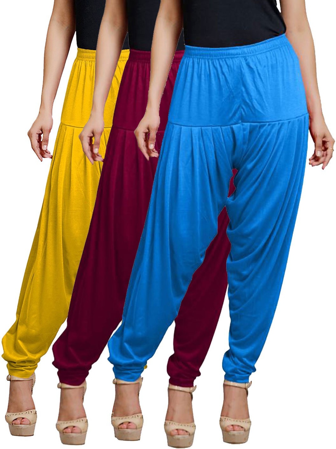

AFRA GARMENTS Women Pack Of 3 Loose-Fit Patiala, Blue