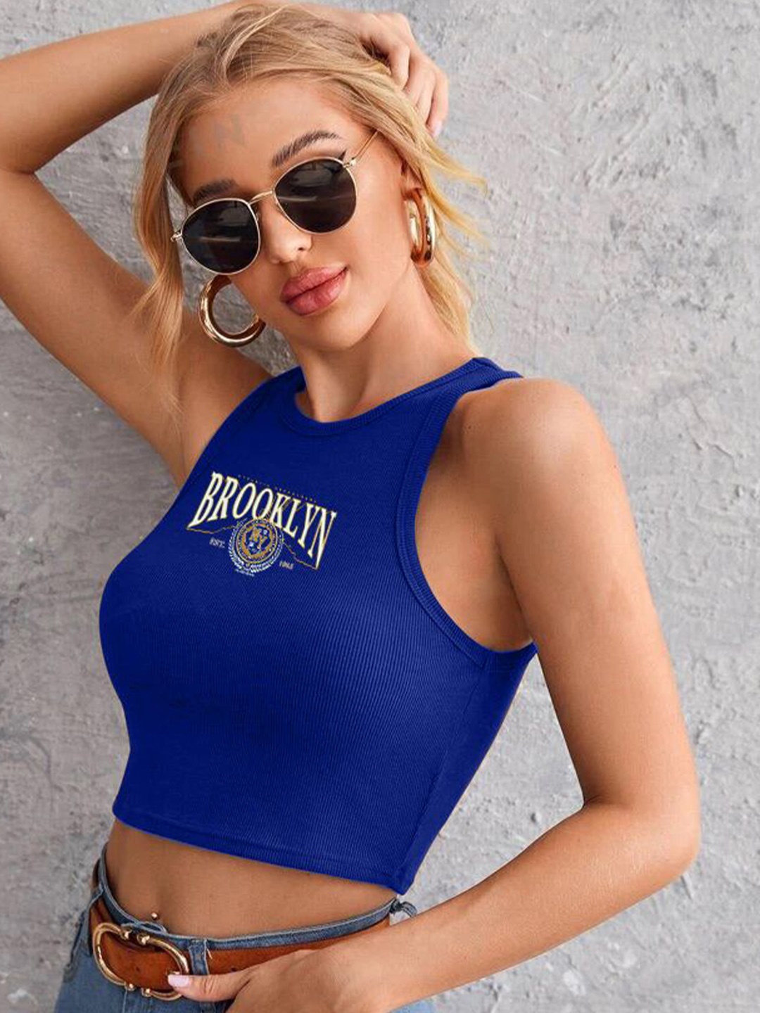 

TABADTOD Crop Top, Blue