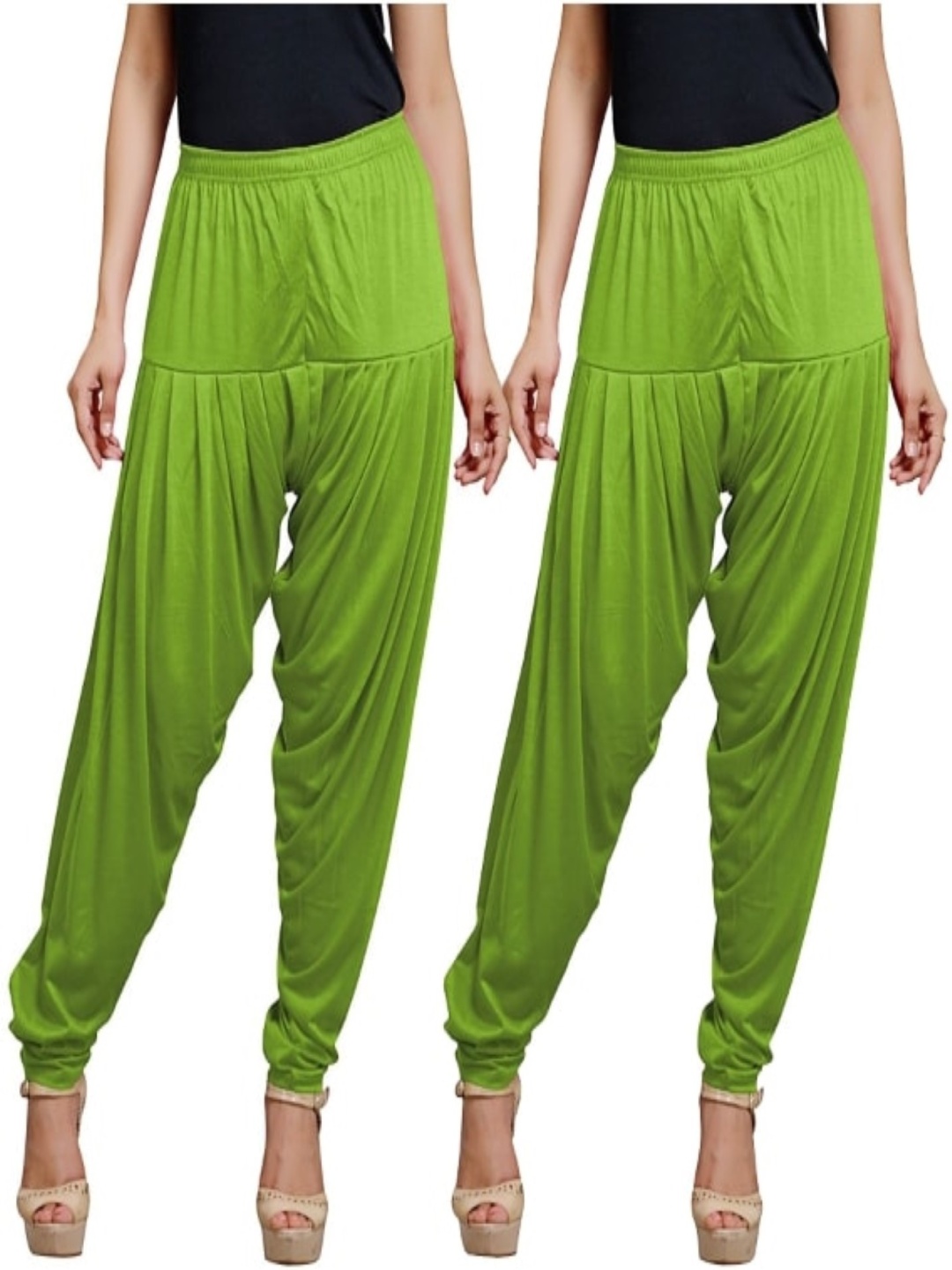 

AFRA GARMENTS Women Pack Of 2 Mid-Rise Loose-Fit Patiala, Green