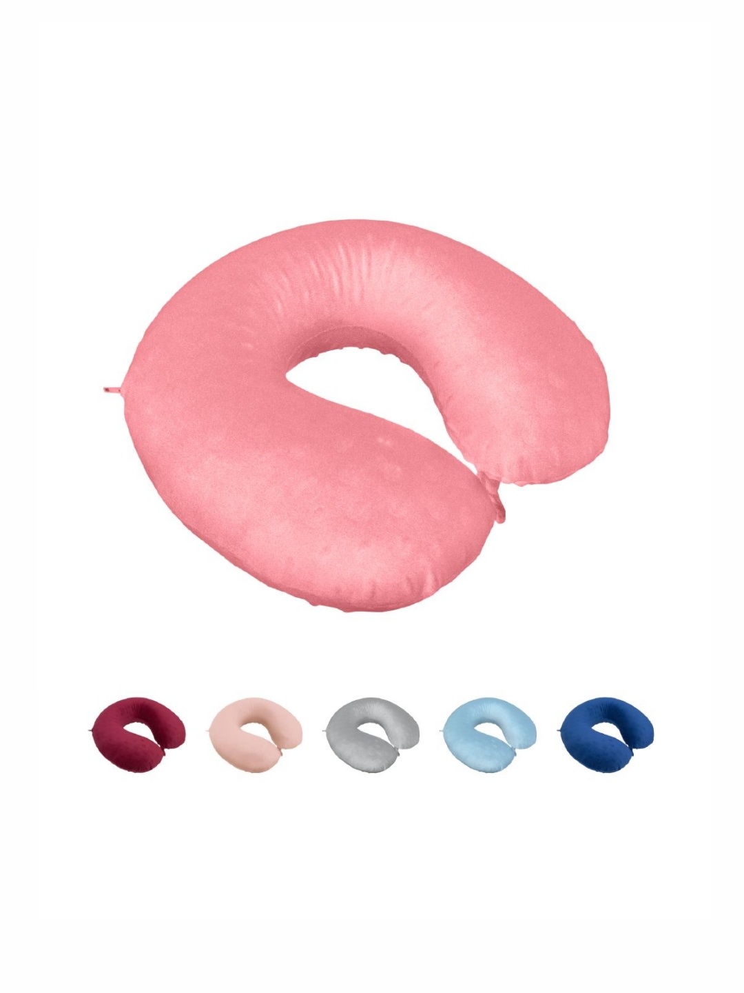 

MAXNAP Sleep Support Pink Memory Foam Filled Faux Velvet Travel Pillow