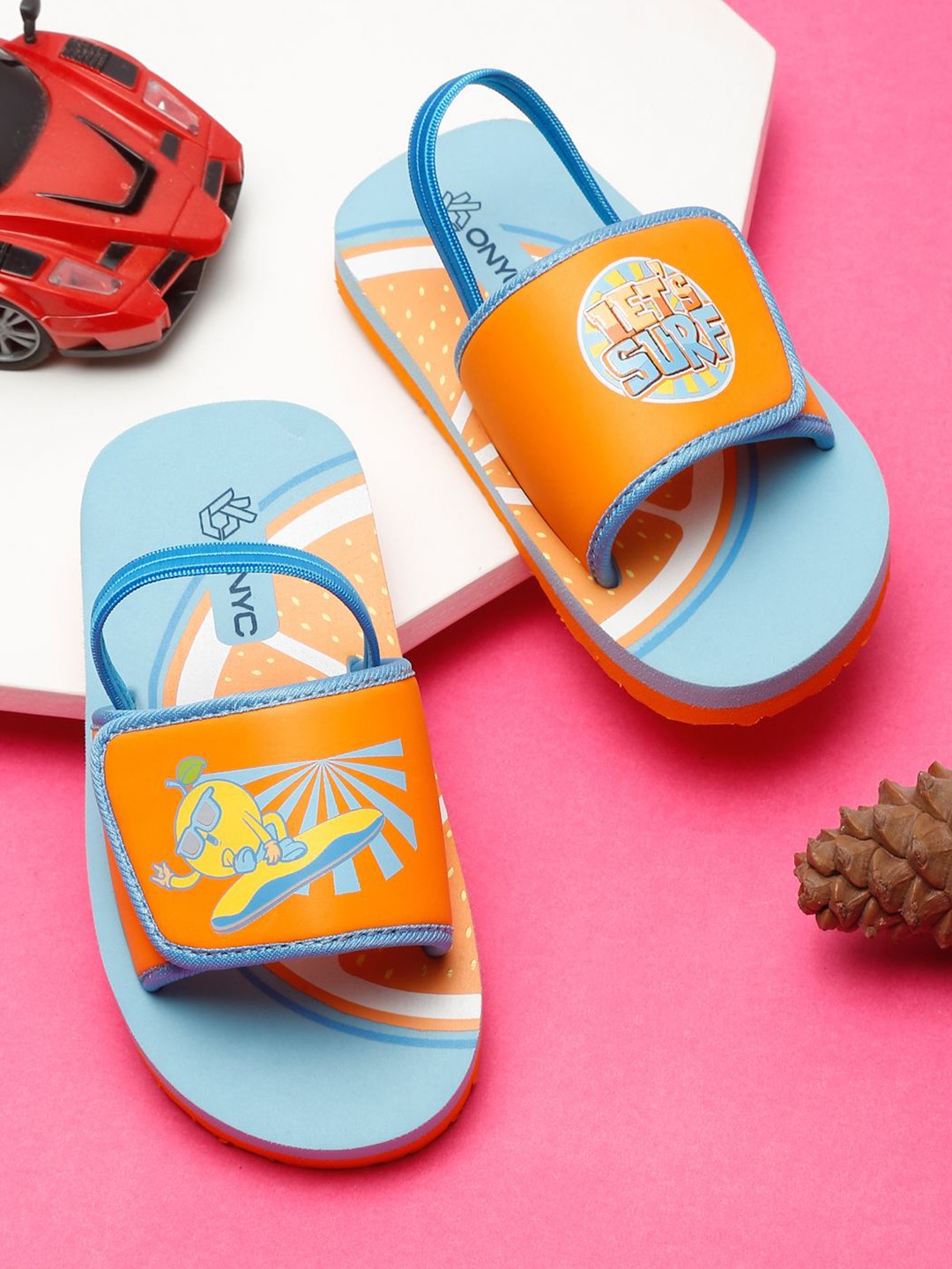 

ONYC Unisex Kids Printed Sliders, Orange