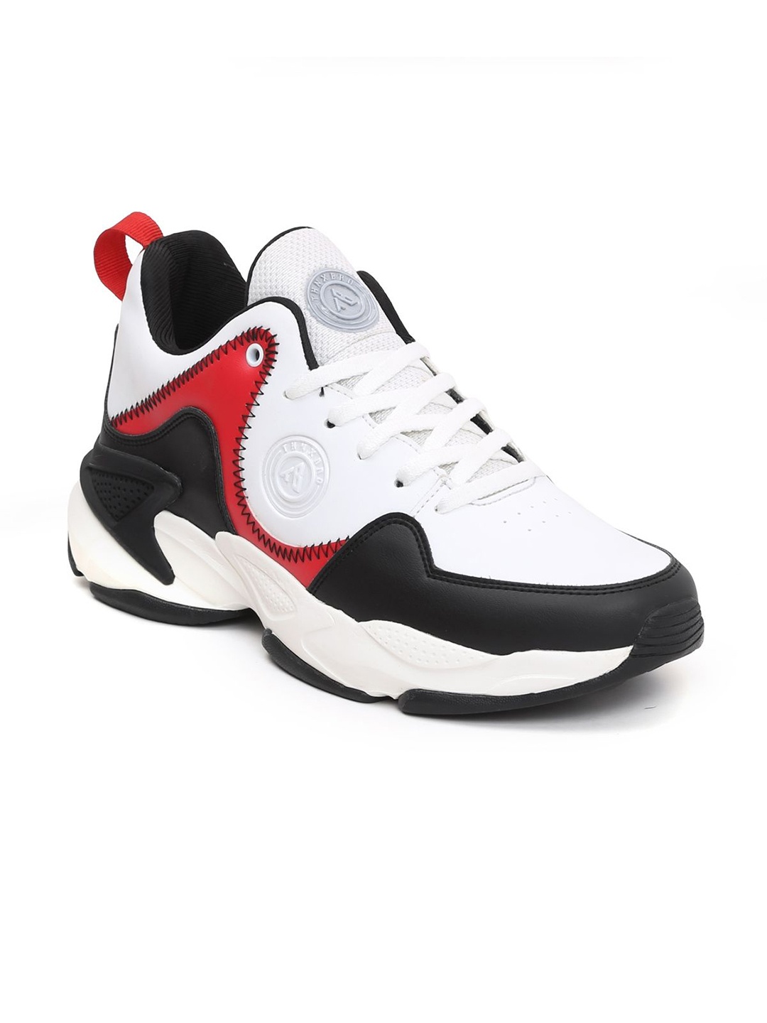 

THNXBRO Men Colourblocked PU Sneakers, White