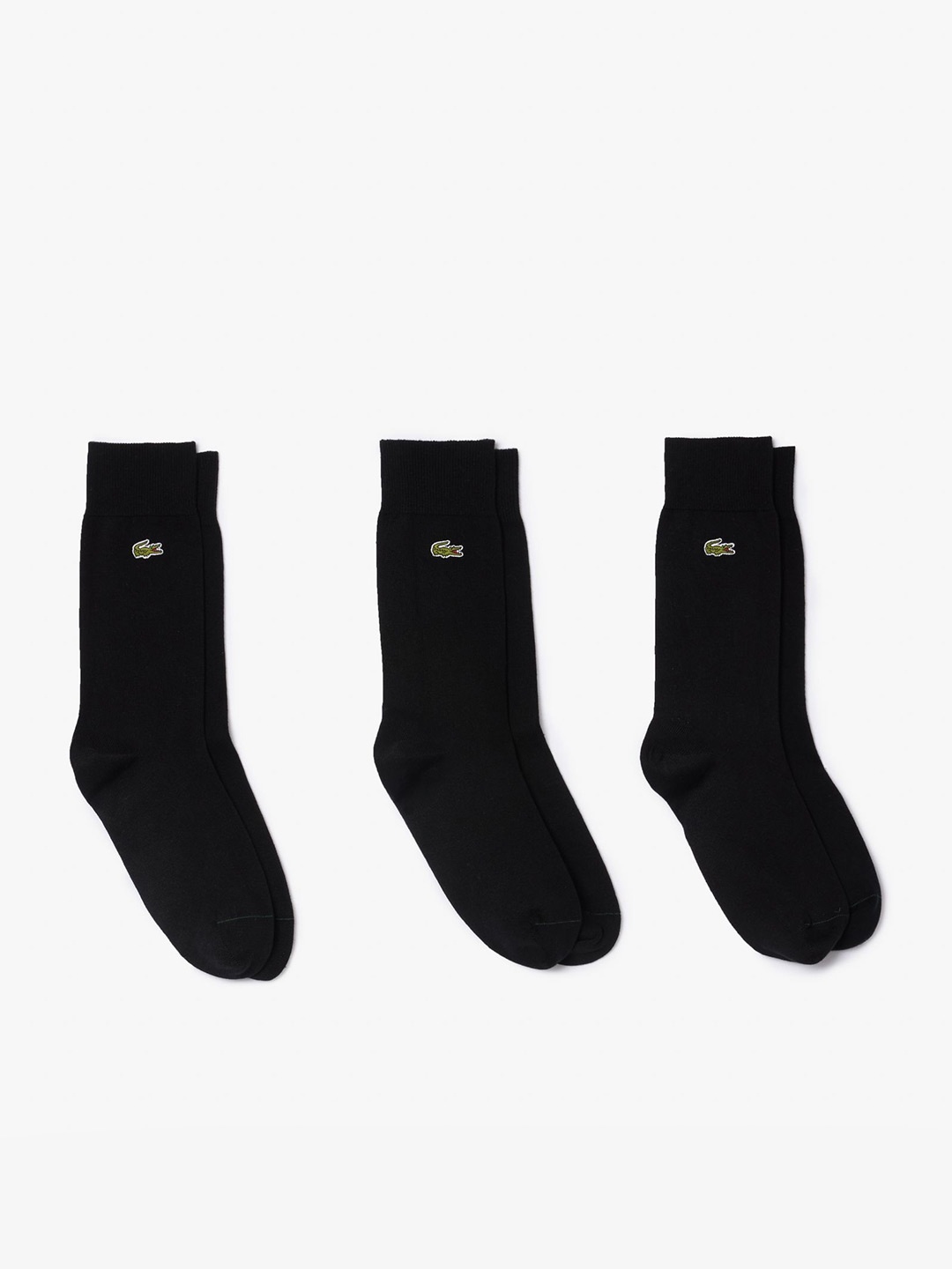 

Lacoste Men Pack Of 3 Calf-Length Socks, Black