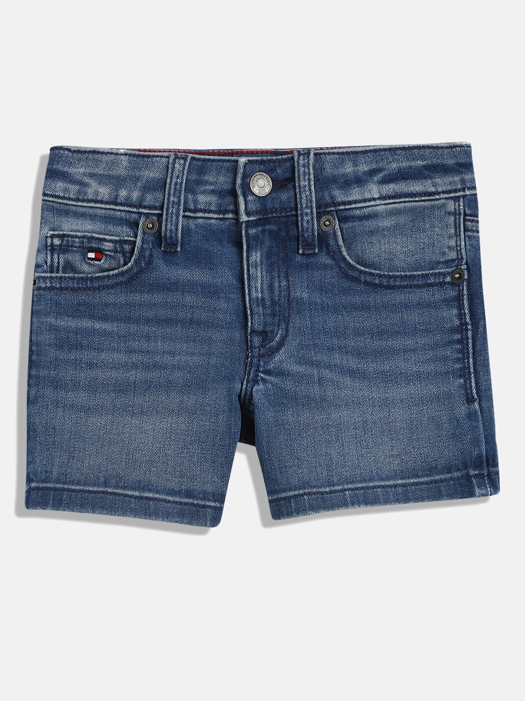 

Tommy Hilfiger Girls Cotton Mid-Rise Regular Fit Shorts, Blue