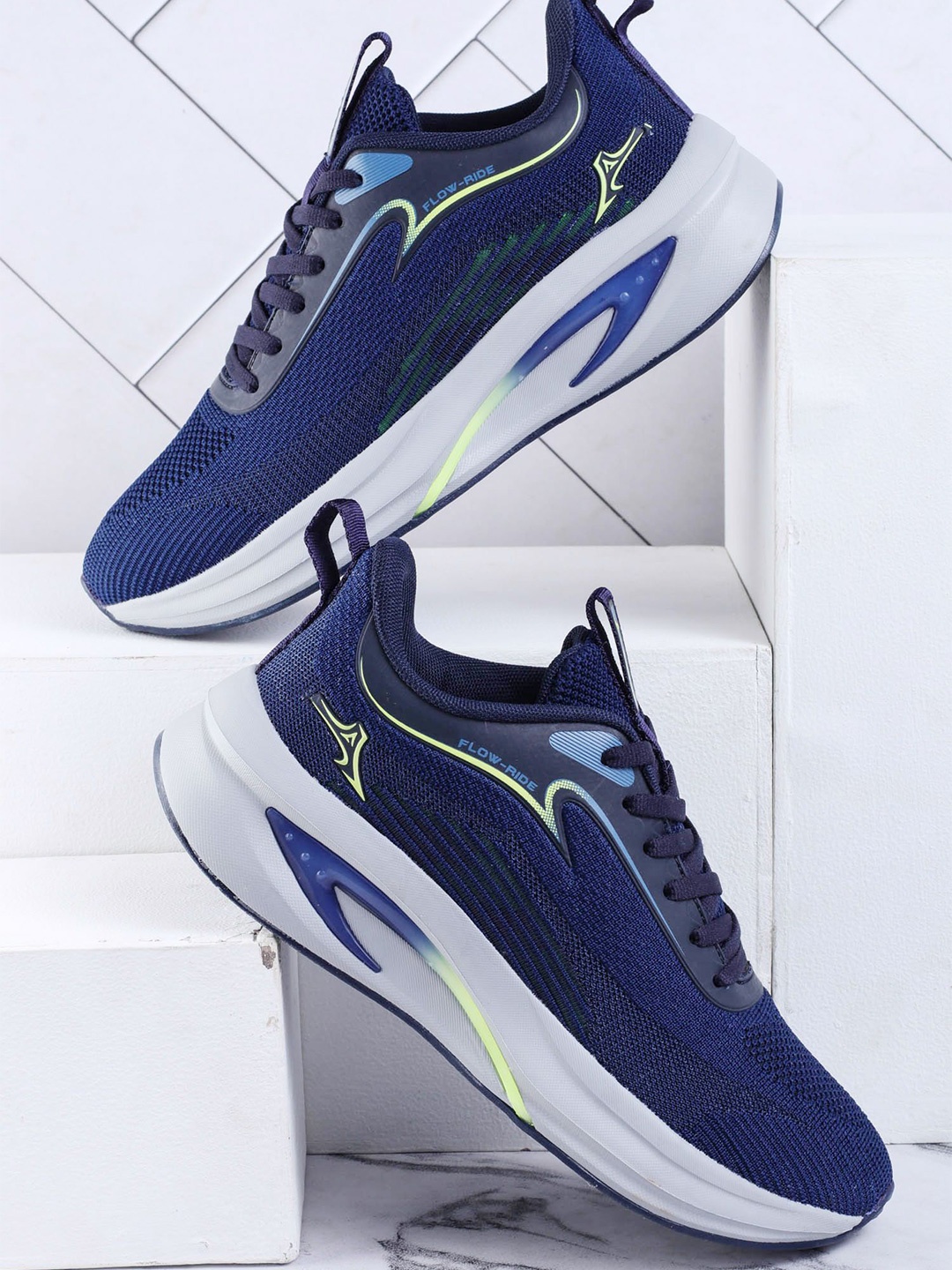 

ABROS Men SCORP Mesh Air Running Lace-Up Sports Shoes, Navy blue