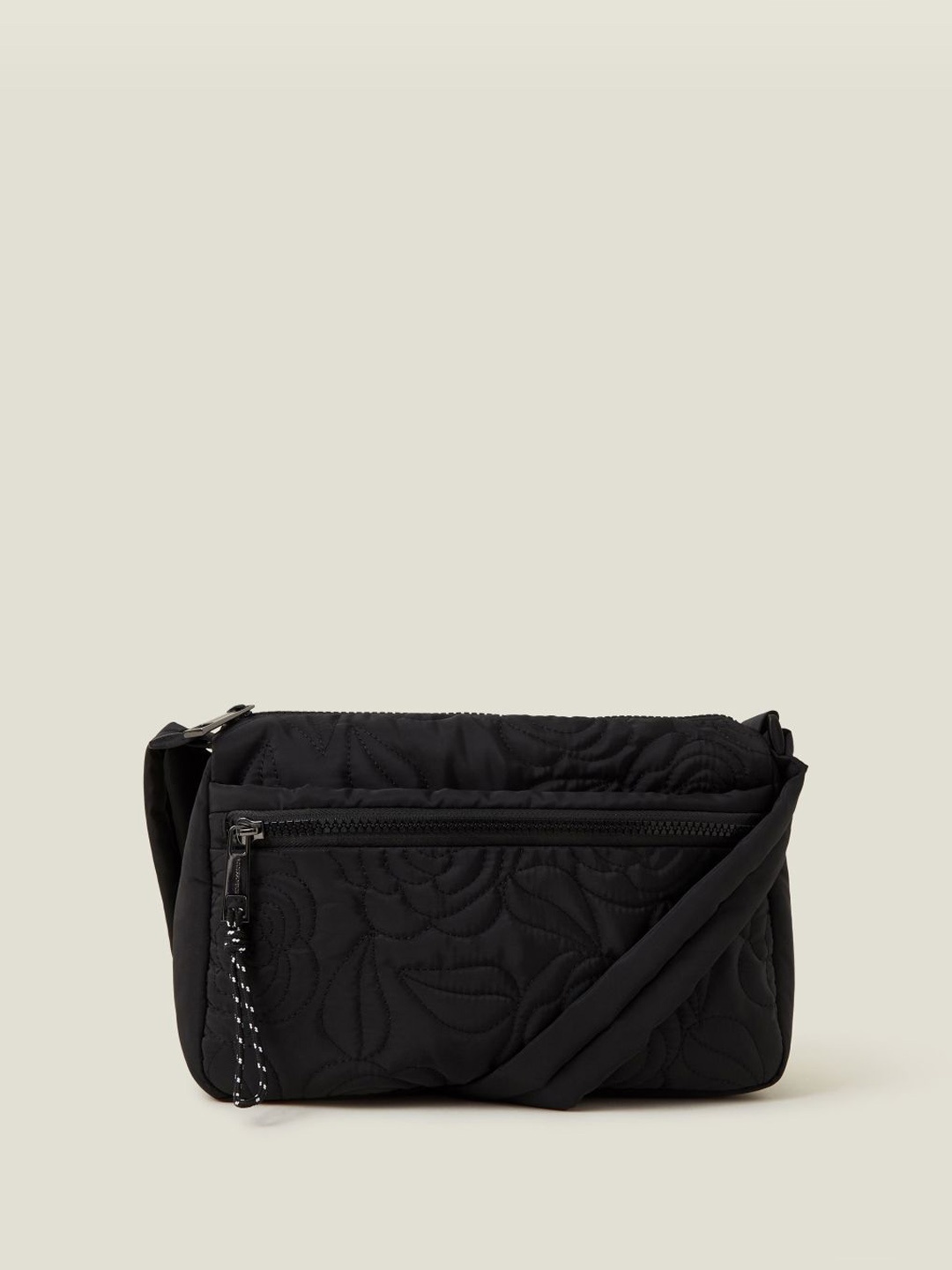 

Accessorize Floral Swagger Sling Bag with Quilted, Black